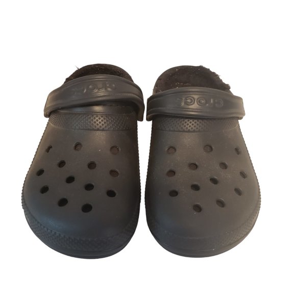 Crocs Classic with Faux Fur Lined Clogs Black Unisex Womens 6 Mens 4 - Picture 1 of 6